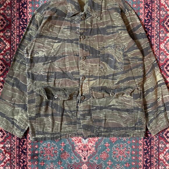 Vintage 70s Ranger Tiger Stripe Camo Hunting Jacket Size Small 21x26 - Picture 4 of 6